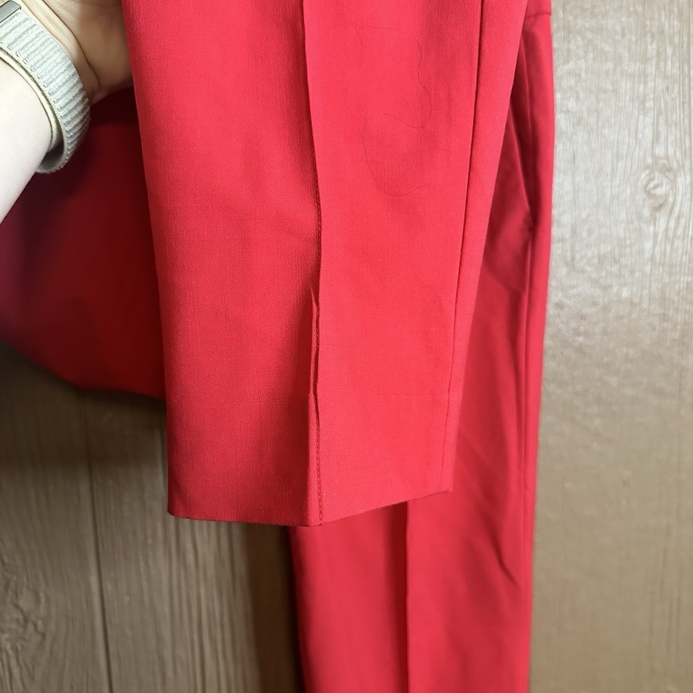 J Crew Womens Size 2 Red Wool Blend Tollegno 1900 Trouser Pants Career Work - Picture 3 of 8